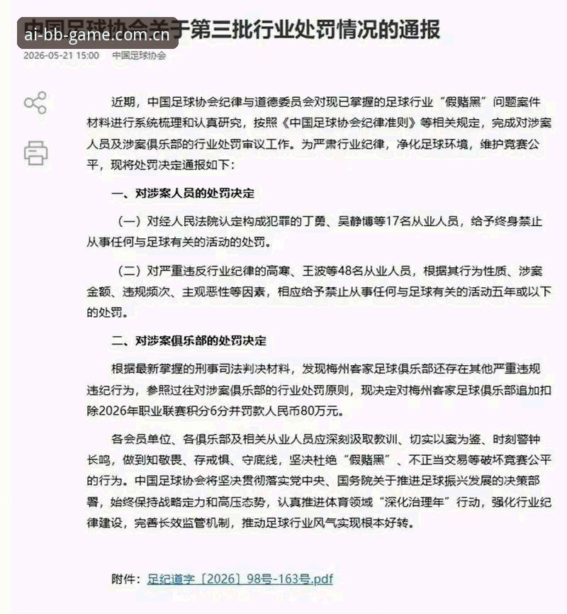 足坛禁足风暴全解析：从第三批名单看行业净化与bb娱乐官方平台哪个好的选择指南